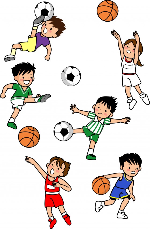サッカーとバスケットボール 無料イラスト素材 素材ラボ