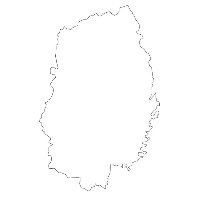 岩手県のシルエットで作った地図イラスト 黒線 無料イラスト素材 素材ラボ