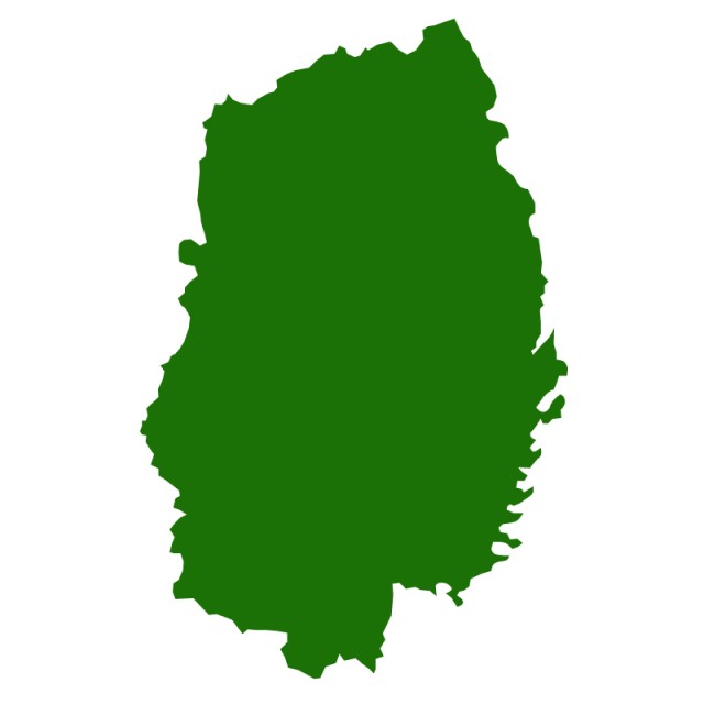 岩手県のシルエットで作った地図イラスト 緑塗り 無料イラスト素材 素材ラボ