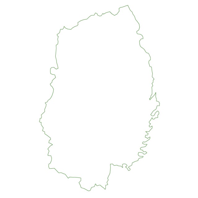 岩手県のシルエットで作った地図イラスト 緑線 無料イラスト素材 素材ラボ