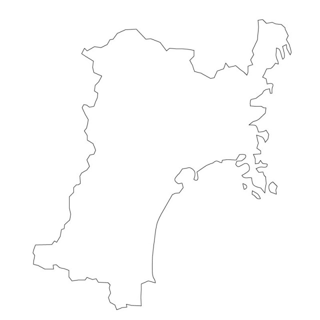 宮城県のシルエットで作った地図イラスト 黒線 無料イラスト素材 素材ラボ