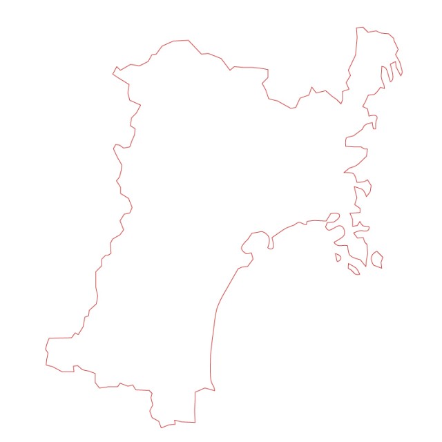 宮城県のシルエットで作った地図イラスト 赤線 無料イラスト素材 素材ラボ
