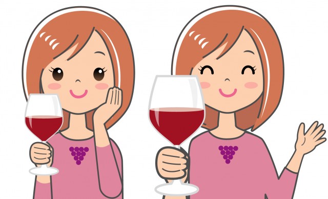 ワインを飲む女性 ワインで乾杯する女性 無料イラスト素材 素材ラボ