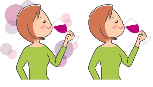ワインを飲む女性 横顔 無料イラスト素材 素材ラボ