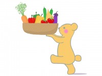 野菜を運ぶクマの…