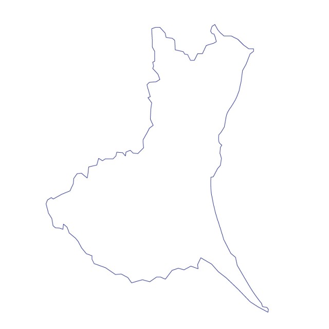 茨城県のシルエットで作った地図イラスト 青線 無料イラスト素材 素材ラボ