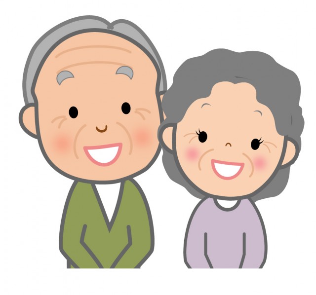 笑顔の老夫婦 無料イラスト素材 素材ラボ