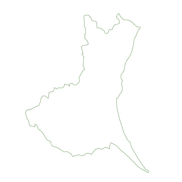 茨城県のシルエットで作った地図イラスト 緑線 無料イラスト素材 素材ラボ