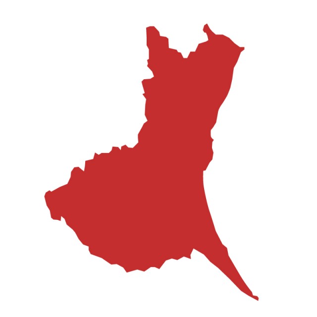 茨城県のシルエットで作った地図イラスト 赤塗り 無料イラスト素材 素材ラボ