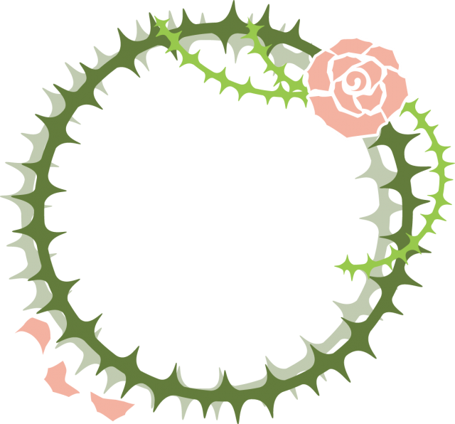 イバラのリング型のフレーム ピンク 無料イラスト素材 素材ラボ