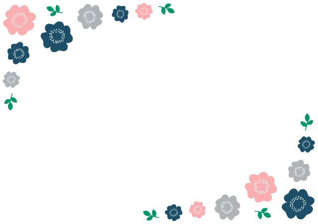 北欧風の花のフレーム コーナー ピンク 無料イラスト素材 素材ラボ