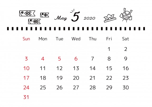 シンプル 年 5月 カレンダー サイズ 横 無料イラスト素材 素材ラボ