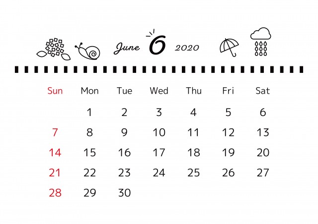 シンプル 年 6月 カレンダー サイズ 横 無料イラスト素材 素材ラボ