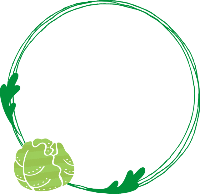 キャベツのリング型のフレーム 緑 無料イラスト素材 素材ラボ