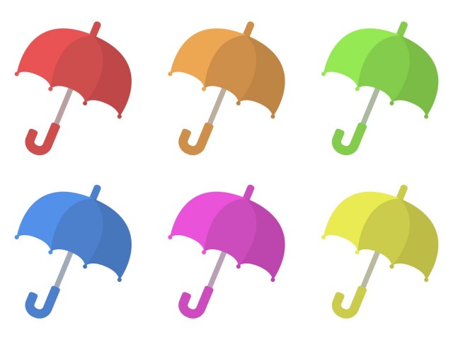 傘 6色 無料イラスト素材 素材ラボ