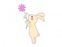 花を贈るウサギの…