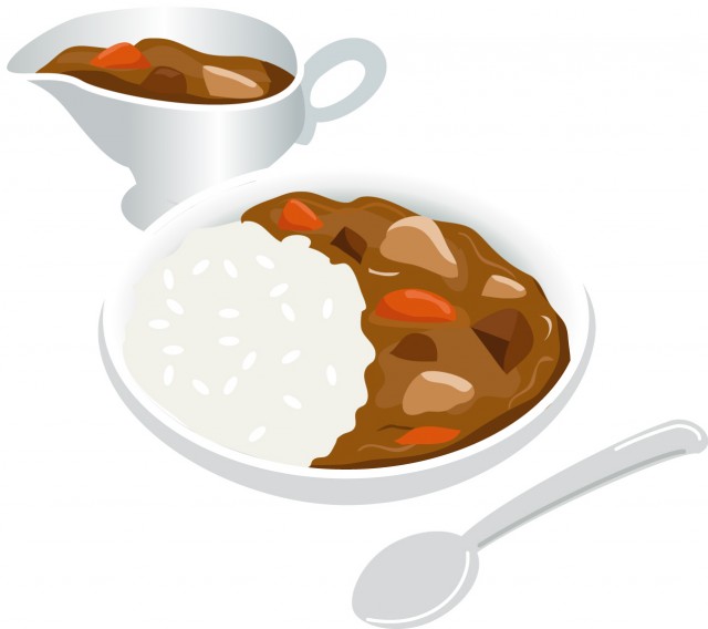 カレーライス ソースポット入り 無料イラスト素材 素材ラボ