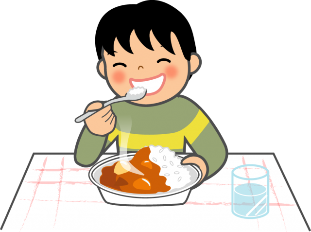 カレーライスを食べる子ども 無料イラスト素材 素材ラボ