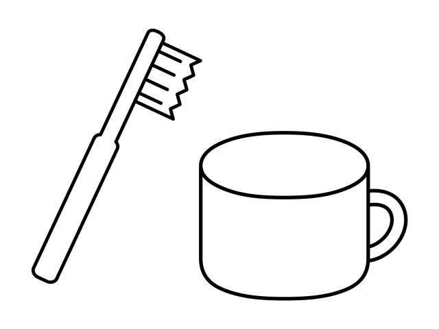 歯ブラシとコップ 線 無料イラスト素材 素材ラボ
