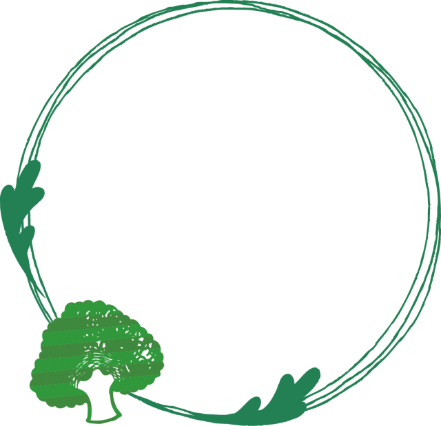 ブロッコリーのリング型のフレーム 緑 無料イラスト素材 素材ラボ