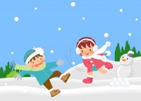 雪合戦で遊ぶ子供