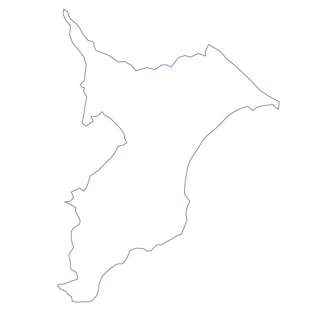 千葉県のシルエットで作った地図イラスト 青線 無料イラスト素材 素材ラボ