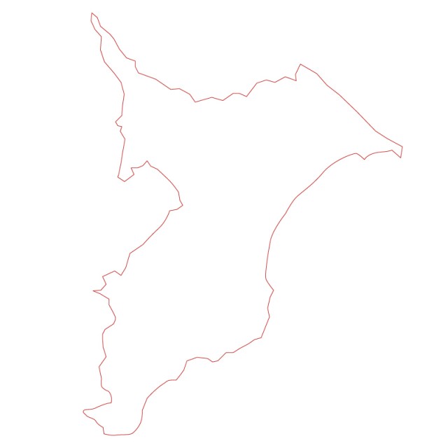千葉県のシルエットで作った地図イラスト 赤線 無料イラスト素材 素材ラボ