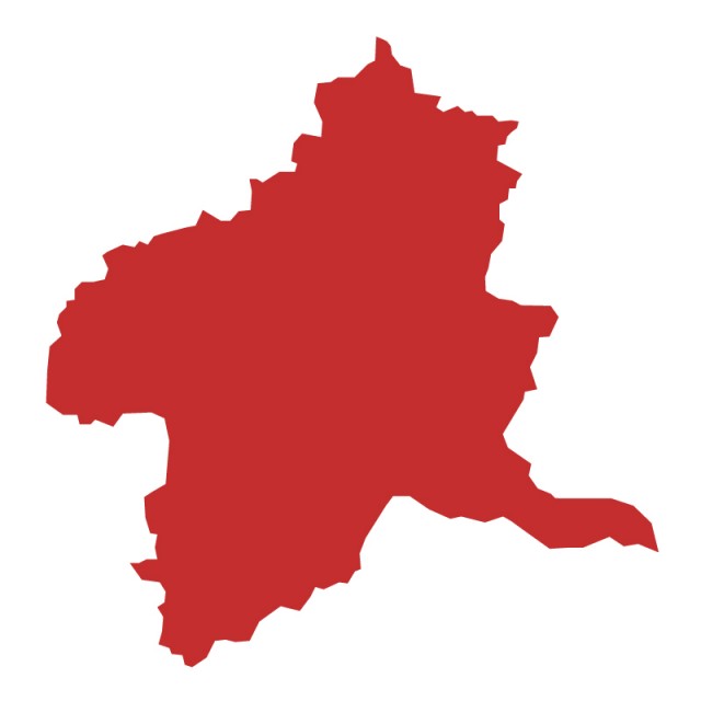 群馬県のシルエットで作った地図イラスト 赤塗り 無料イラスト素材 素材ラボ