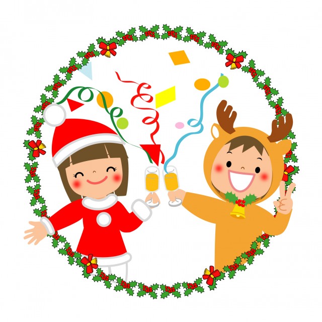 クリスマス会の子供 乾杯 無料イラスト素材 素材ラボ