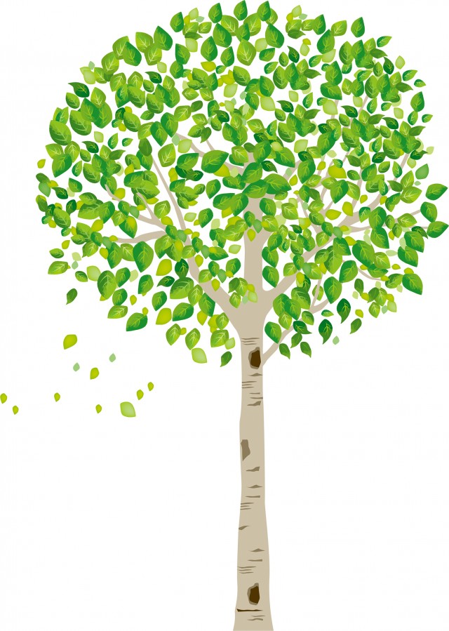 水彩風の木 初夏 夏 春 新緑 葉 樹木 無料イラスト素材 素材ラボ