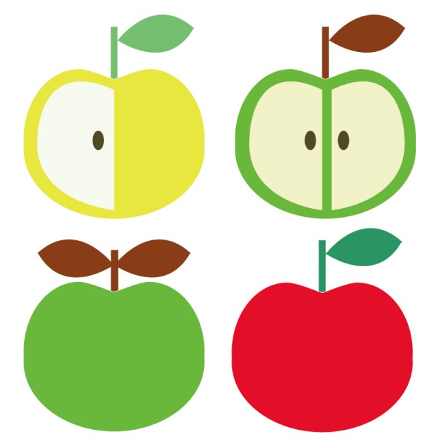 ４種の林檎 無料イラスト素材 素材ラボ
