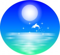 満月の夜の海のイ…