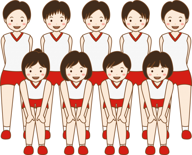 女性バレーキャラクター集合図 Csai Png 無料イラスト素材 素材ラボ