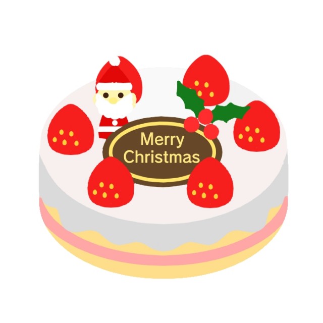 円形のクリスマスケーキのイラスト 無料イラスト素材 素材ラボ