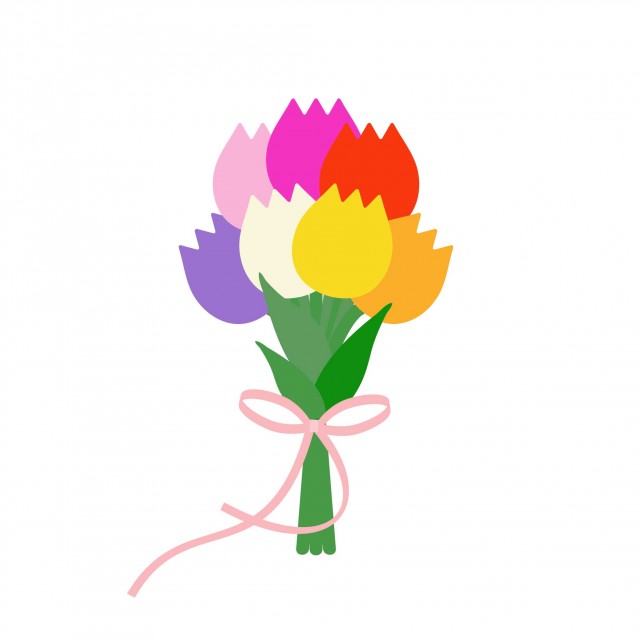 チューリップの花束 無料イラスト素材 素材ラボ