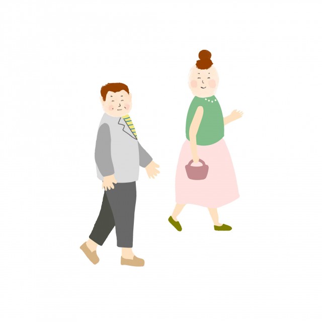 夫婦でお出かけ 無料イラスト素材 素材ラボ
