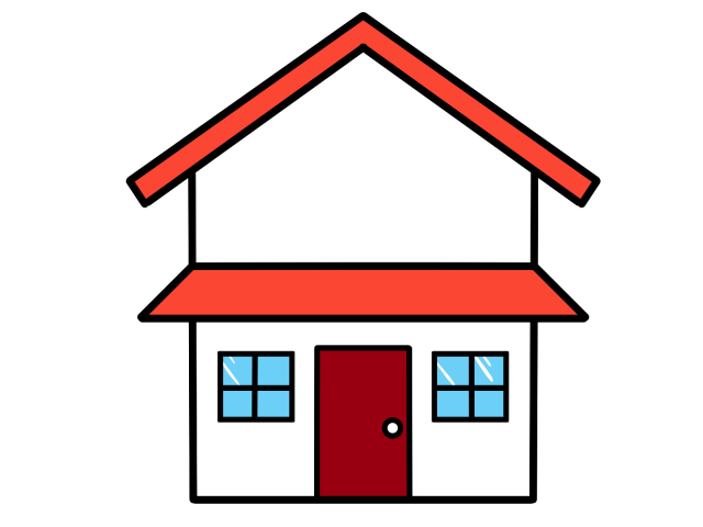 赤い屋根の家 無料イラスト素材 素材ラボ