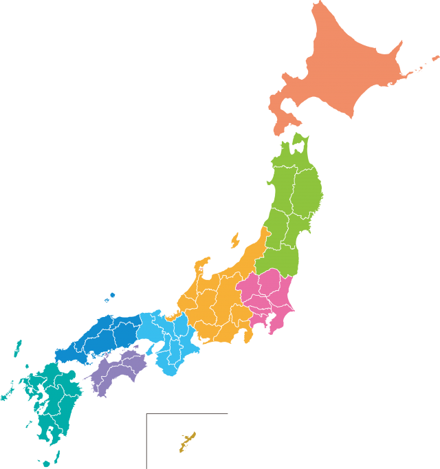 日本地図データ 地方区分 色分け 無料イラスト素材 素材ラボ