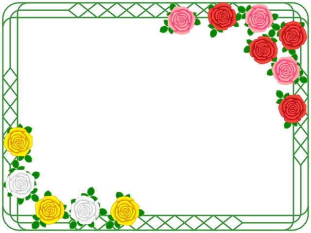 薔薇の花フレーム花模様飾り枠素材イラスト 無料イラスト素材 素材ラボ