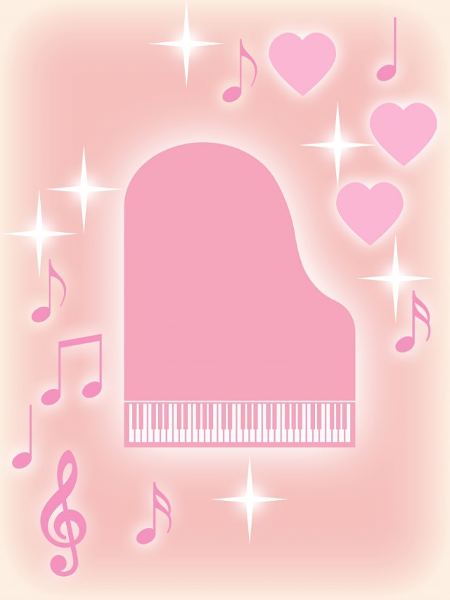 ピアノと音符の壁紙 音楽背景素材イラスト 無料イラスト素材 素材ラボ