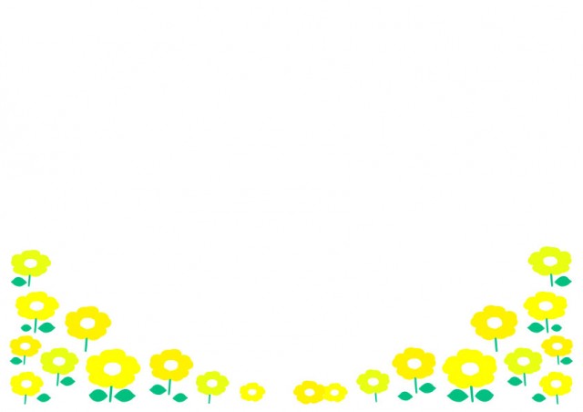 花 黄色のお花畑フレーム 無料イラスト素材 素材ラボ