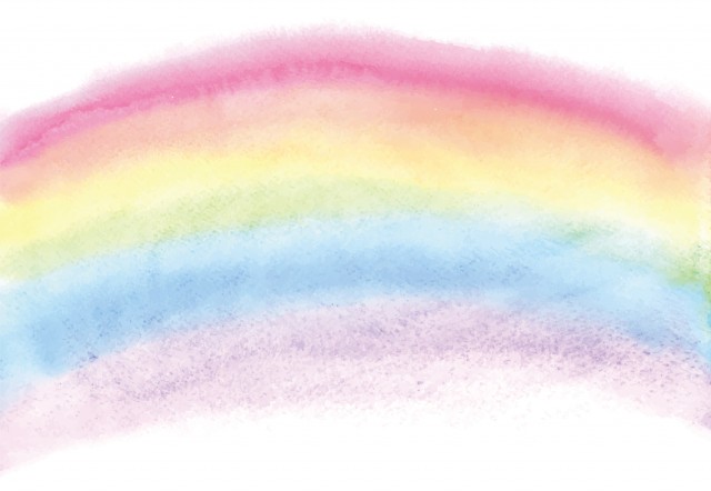 虹 虹色 レインボー 水彩背景画 無料イラスト素材 素材ラボ