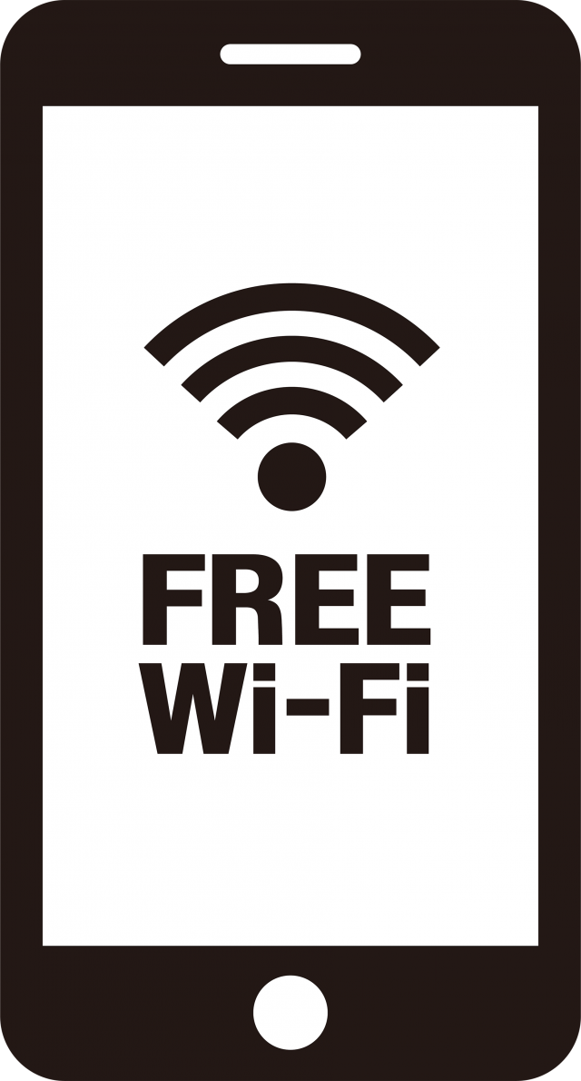 Free Wi Fi フリーワイファイ スマホ 携帯アイコン 無料イラスト素材 素材ラボ