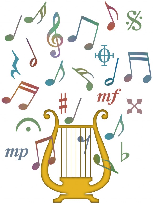 音楽記号の壁紙画像 音符背景素材イラスト 無料イラスト素材 素材ラボ