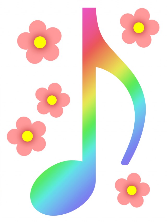 虹色音符壁紙画像シンプル背景素材イラスト 無料イラスト素材 素材ラボ