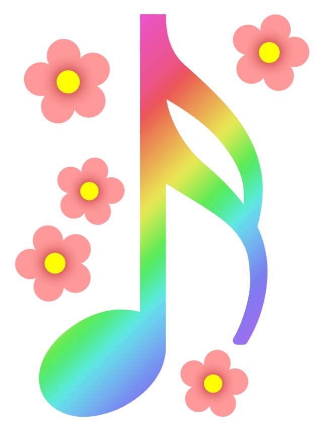虹色音符壁紙画像シンプル背景素材イラスト 無料イラスト素材 素材ラボ