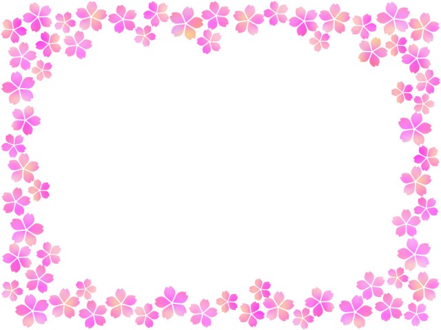 桜の花模様フレーム 飾り枠素材イラスト 無料イラスト素材 素材ラボ
