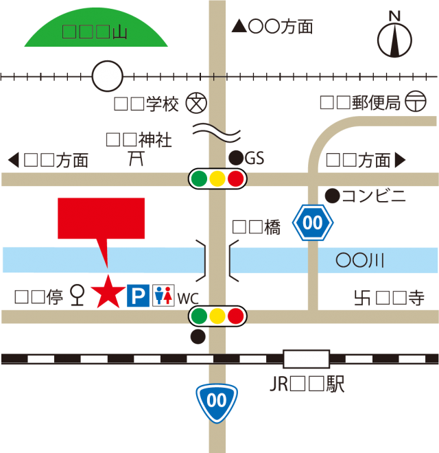 地図ひな型 周辺地図制作パーツ素材 01 無料イラスト素材 素材ラボ