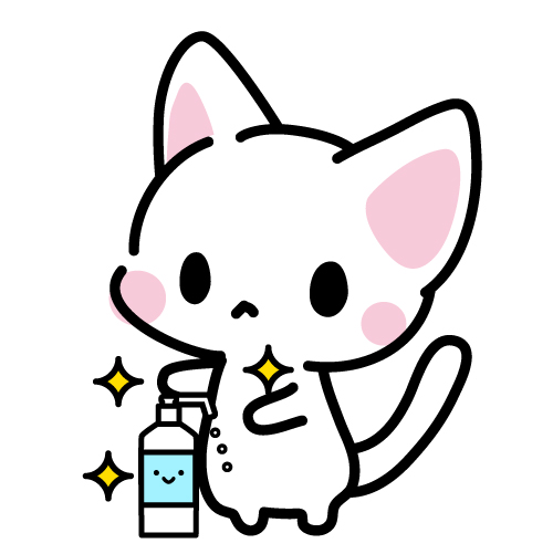 アルコール消毒 除菌をする猫のイラスト 無料イラスト素材 素材ラボ