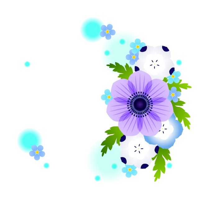 春の青い花のフレーム 無料イラスト素材 素材ラボ